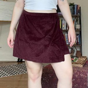 Abercrombie Maroon Corduroy Wrap Skirt